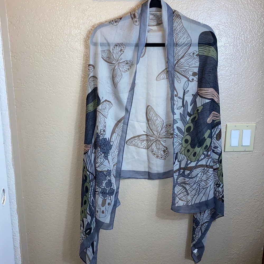 Butterfly sheer silk touch 100% viscose scarf